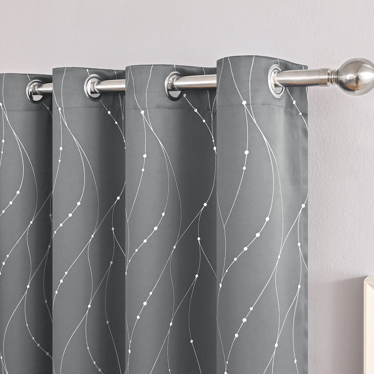 Minimalist Blackout Curtain - Dark Gray / 100x130 Punch 1PCs