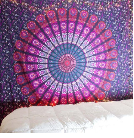 Mandala Tapestry Wall Hanging - 150x130cm thick / Purple