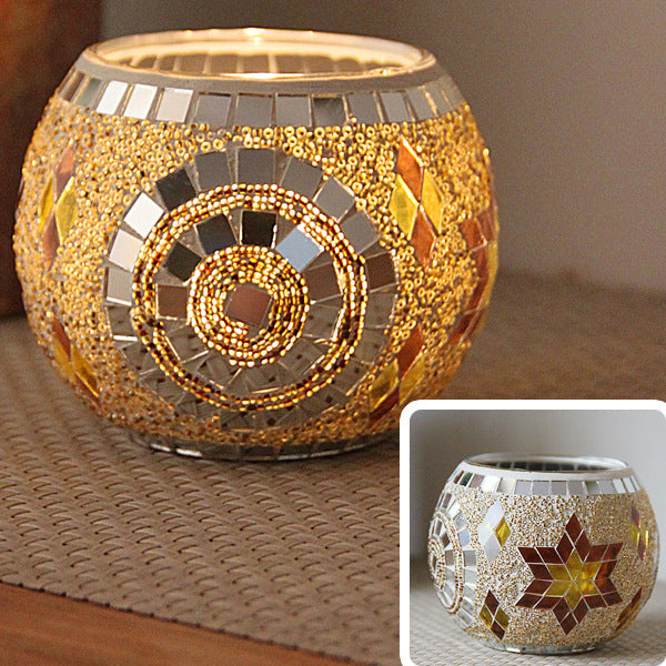 Mosaic Glass Tealight Holder