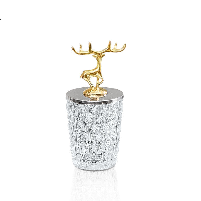 Gold-Lid Glass Storage Jar
