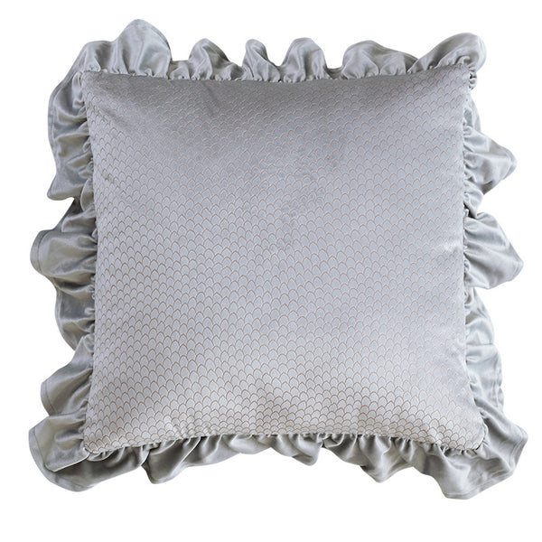 Jacquard Velvet Ruffle Cushion Cover