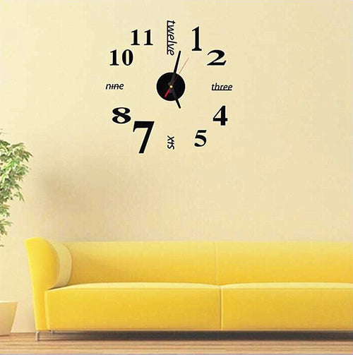 3D Mirror-Effect Wall Clock