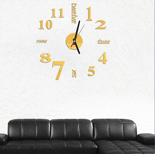 3D Mirror-Effect Wall Clock