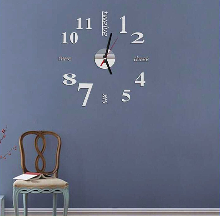 3D Mirror-Effect Wall Clock