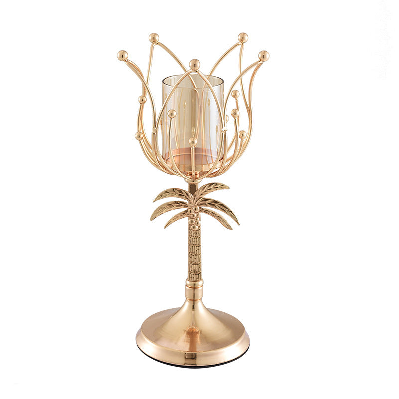 Gold and Silver Iron Candle Holder