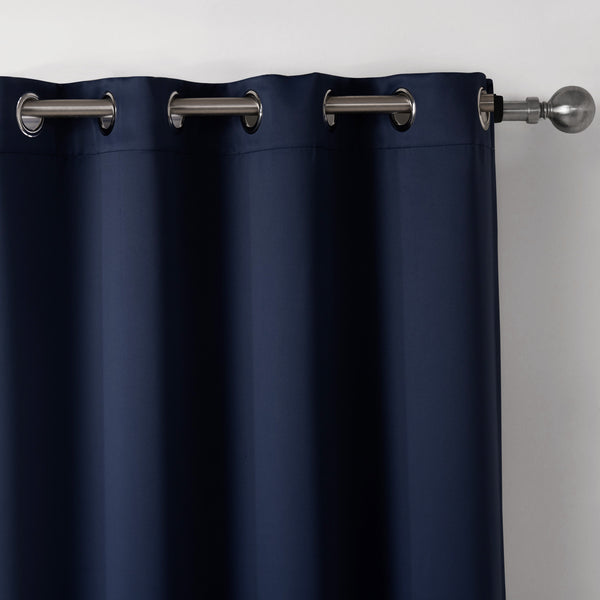 Navy Printed Blackout Curtain