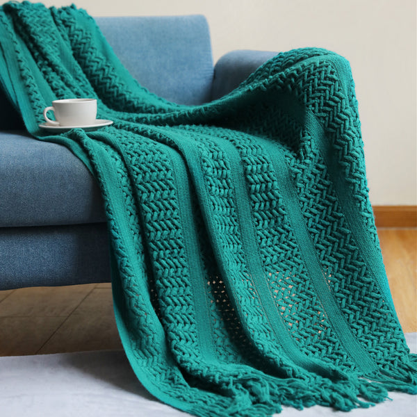 Knitted Tassel Throw