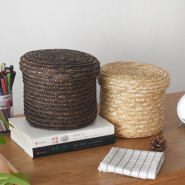 Woven Straw Storage Basket
