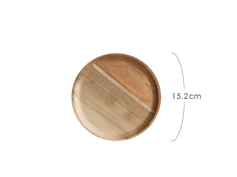 Round Wooden Tray - Acacia / 15.2cm