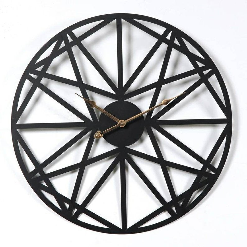 Black Iron Silent Wall Clock