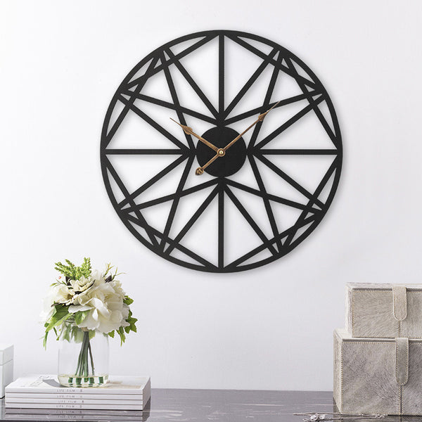 Black Iron Silent Wall Clock