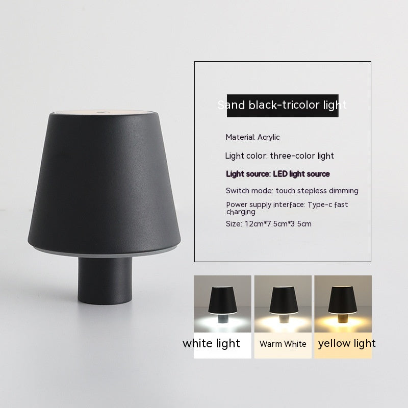 Dimmable Mushroom Table Lamp - Sand Black Plastic