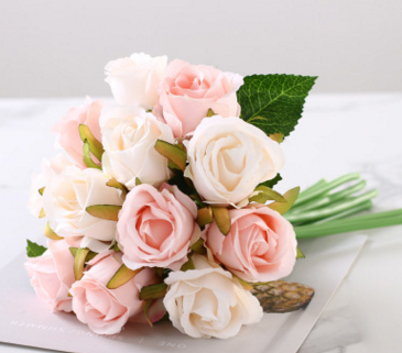 Artificial Rose Bunch, 12 Stems - 3
