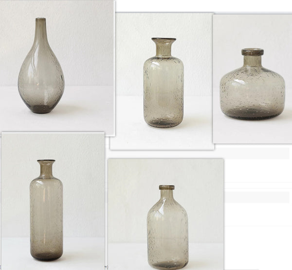 Grey Bubble Glass Vase